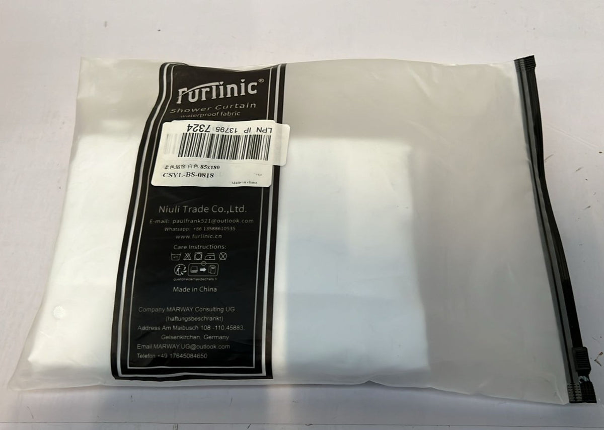 Furlinic Shower Curtain Anti Mould Resistant Waterproof Curtains (85x180cm)