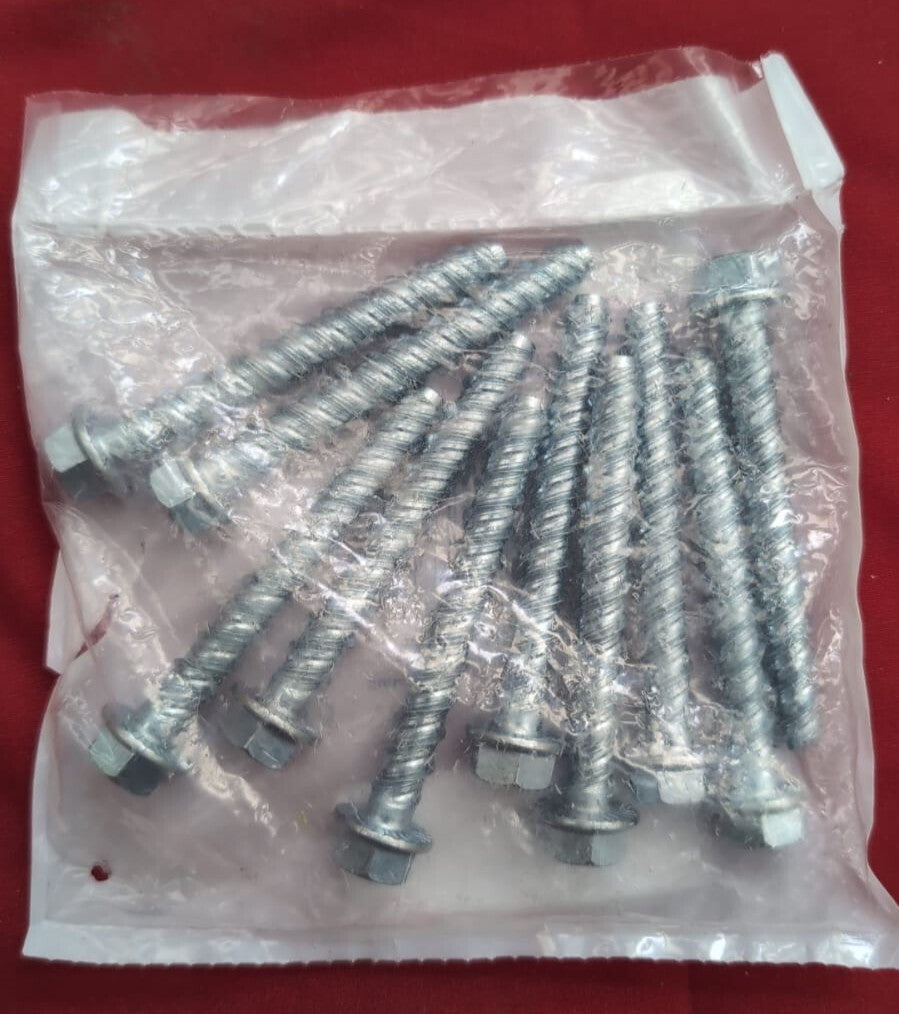 Merriway BH05758 (10 Pcs) Self Tapping Concrete Masonry Hex Head Bolt, M8