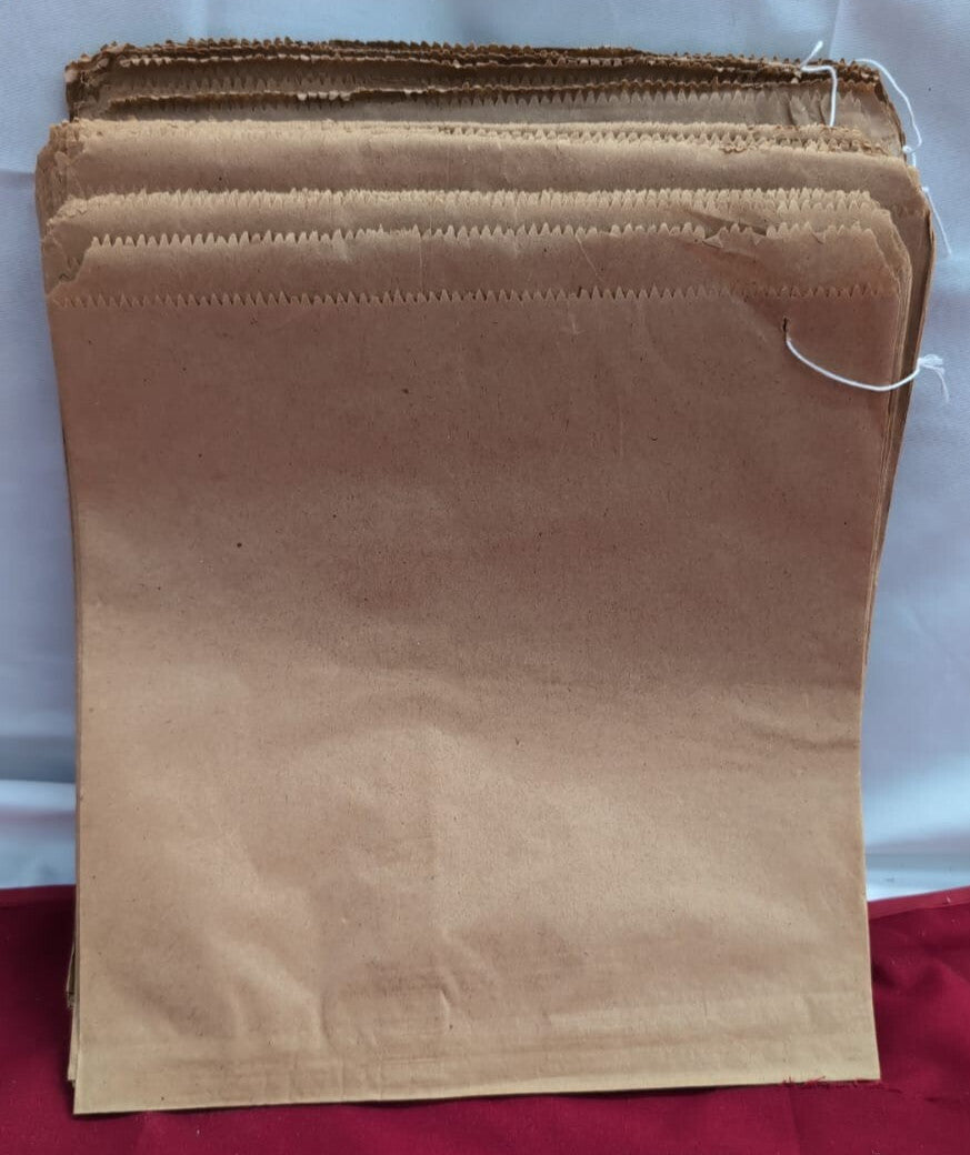 Reusable Food Pouches Paper Large Square Bottom Bags (60 pack - 25cm x 25cm)