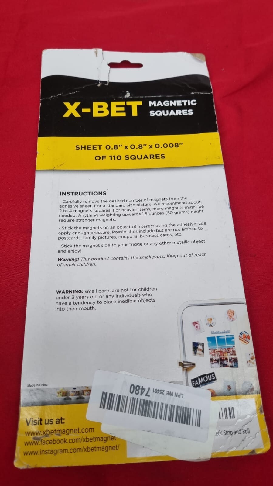 X-bet MAGNET Magnetic Squares - Self Adhesive Flexible Sticky Tape 110pcs