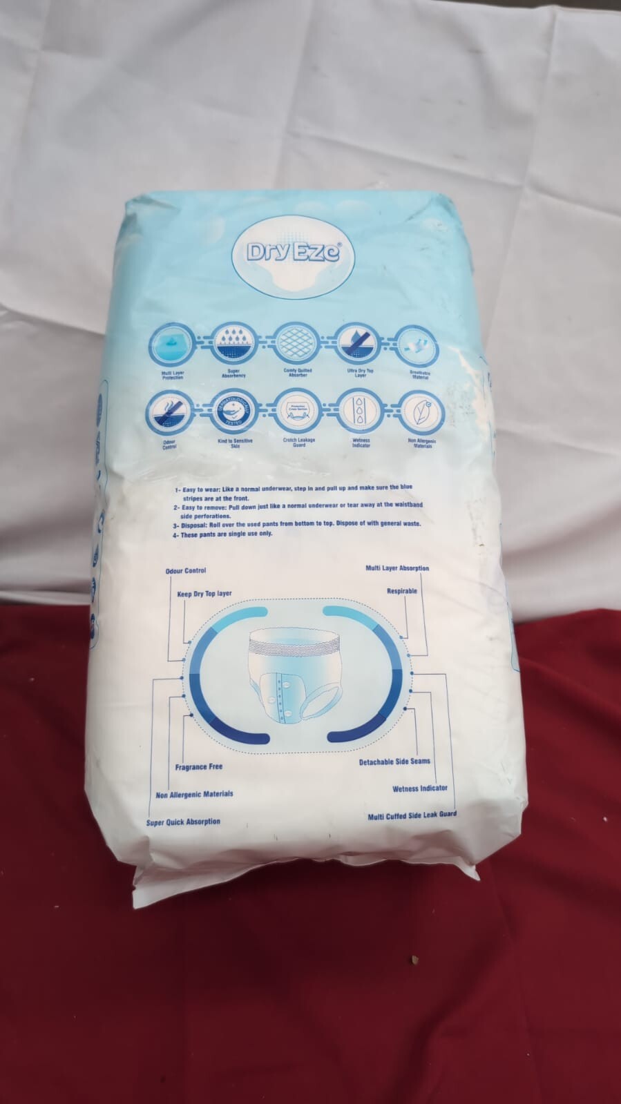 DryEze Pull Up Incontinence Pants for Men & Women - Super Absorbent Pack of 24 M