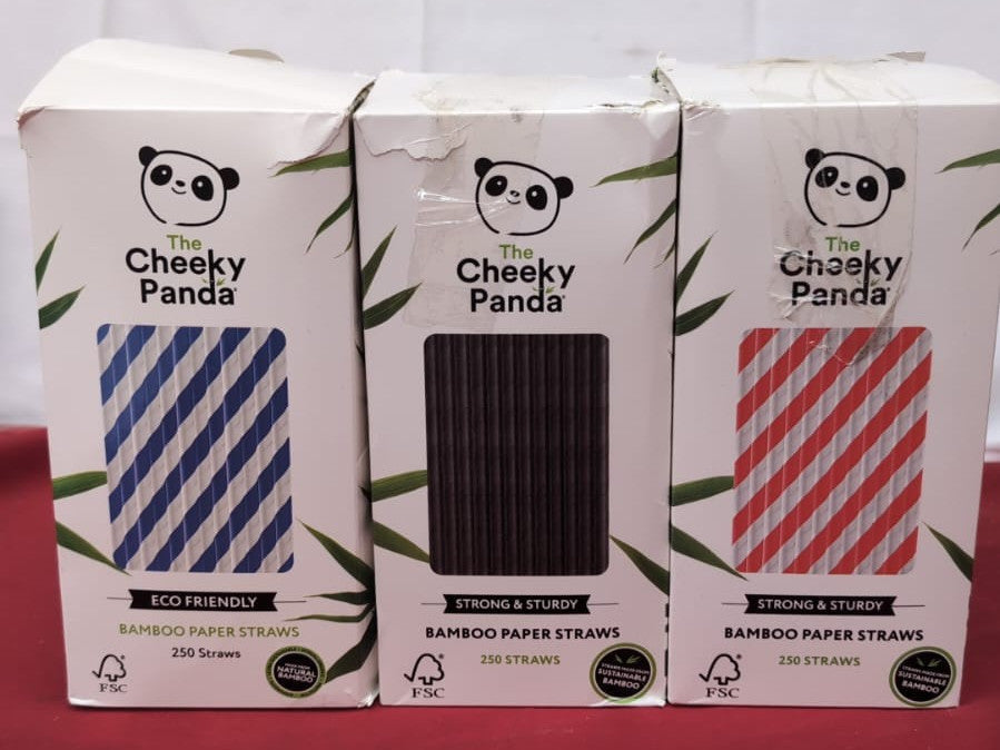 The Cheeky Panda Bamboo Paper 250 Black/Red/Blue (3 pack - packaging damaged)