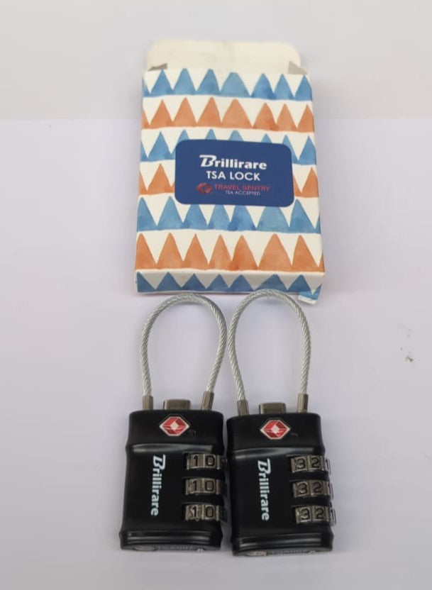 2 Pack TSA Approved Luggage Locks, Combination Travel Cable Lock, 3-Digit