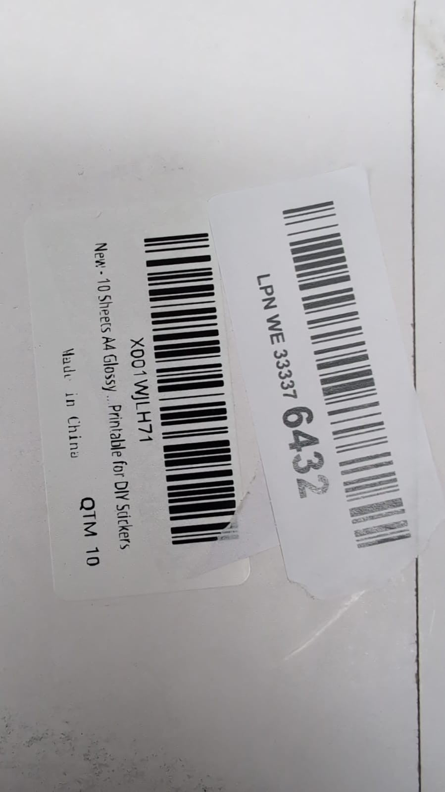 10 Sheets A4 Glossy White Printable Sticker, For DIY Stickers(PACKAGING DAMAGED)