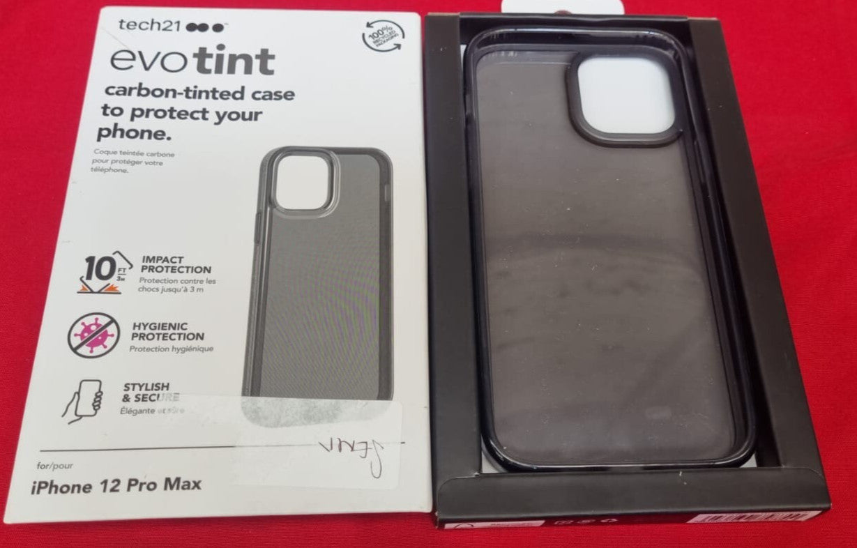 Protective iPhone 12 Pro Max Case Slim Tinted Back Cover Pure Tint Carbon
