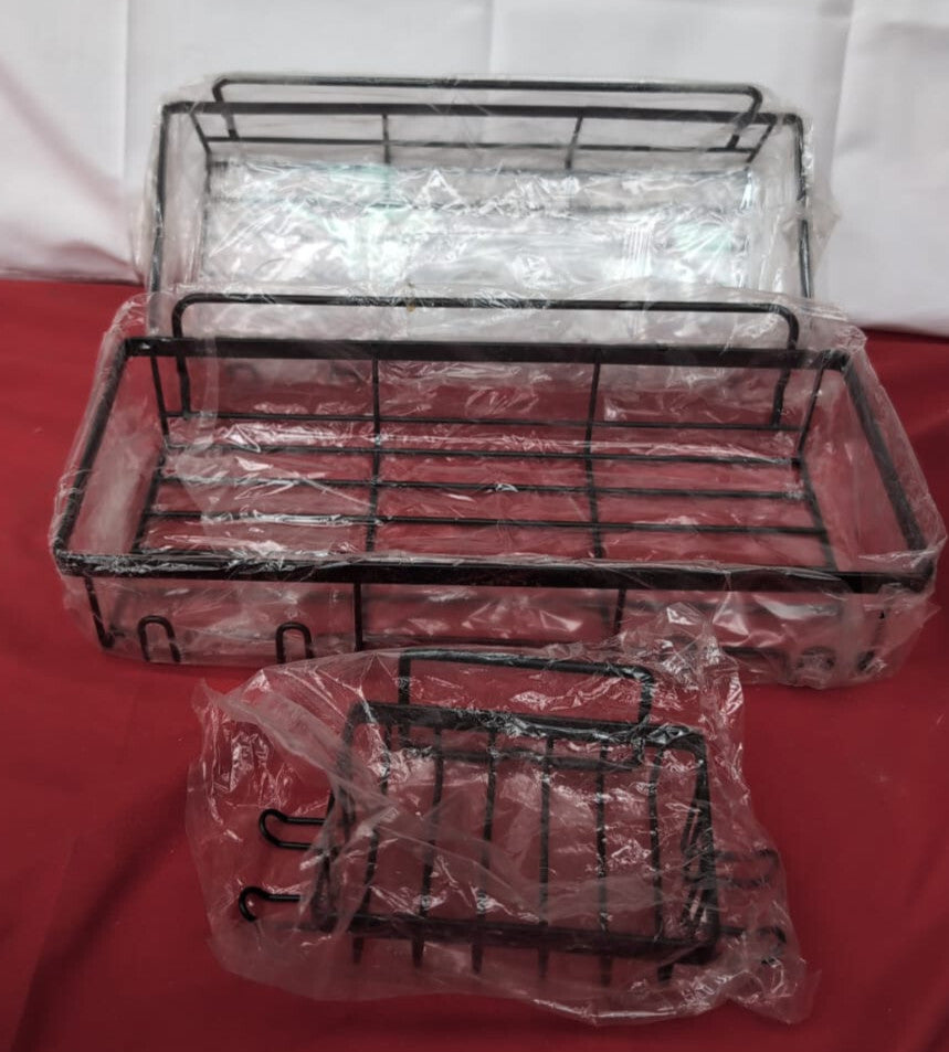 Shower Caddy, Bathroom Shelf Organiser No Drilling with Soap Dish, 3PCS,