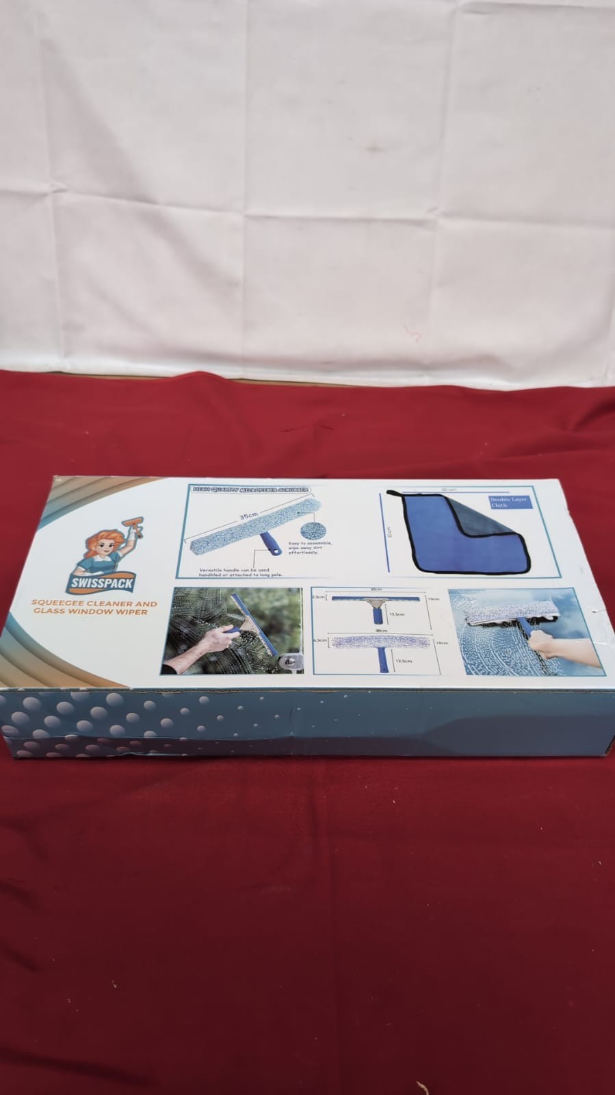 SWISSPACK Squeegee Cleaner and Glass Wiper,14” Professional Window Cleaning Kit