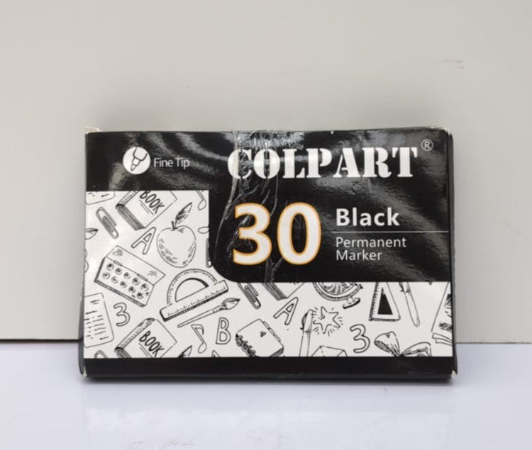 colpart Permanent Markers,Fine Tip Black Permanent Marker Bulk of 25 Pack Black