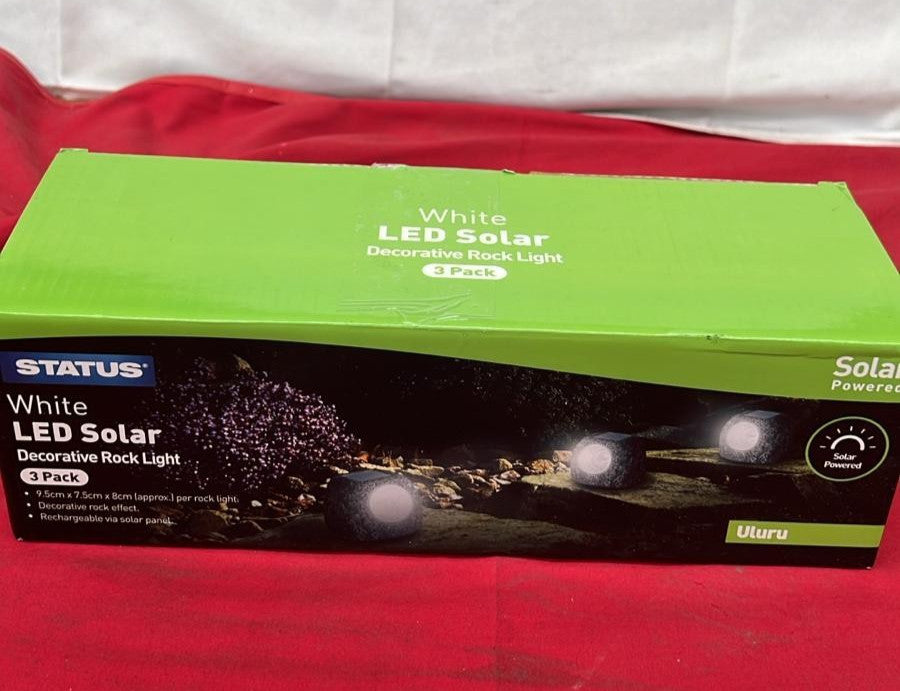 Status Uluru Outdoor Garden Solar Light / 3 Pack of LED Rock Design Solar Lights