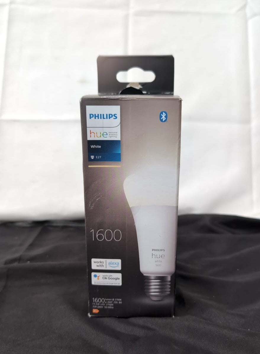 Philips Hue White Smart Light Bulb 100W - 1600 Lumen [E27 (packaging damaged)