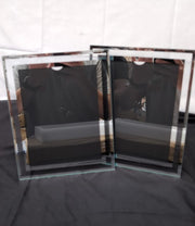 2 Pack Glass Photo Frame 8x6, Glass Picture Frames 8x6 for Wedding Photos,