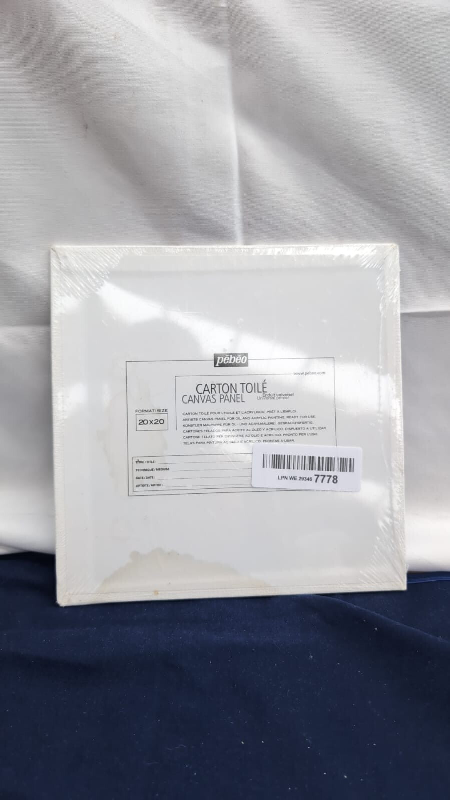 Pebeo Canvas Art, White,20x20cm (back stained)