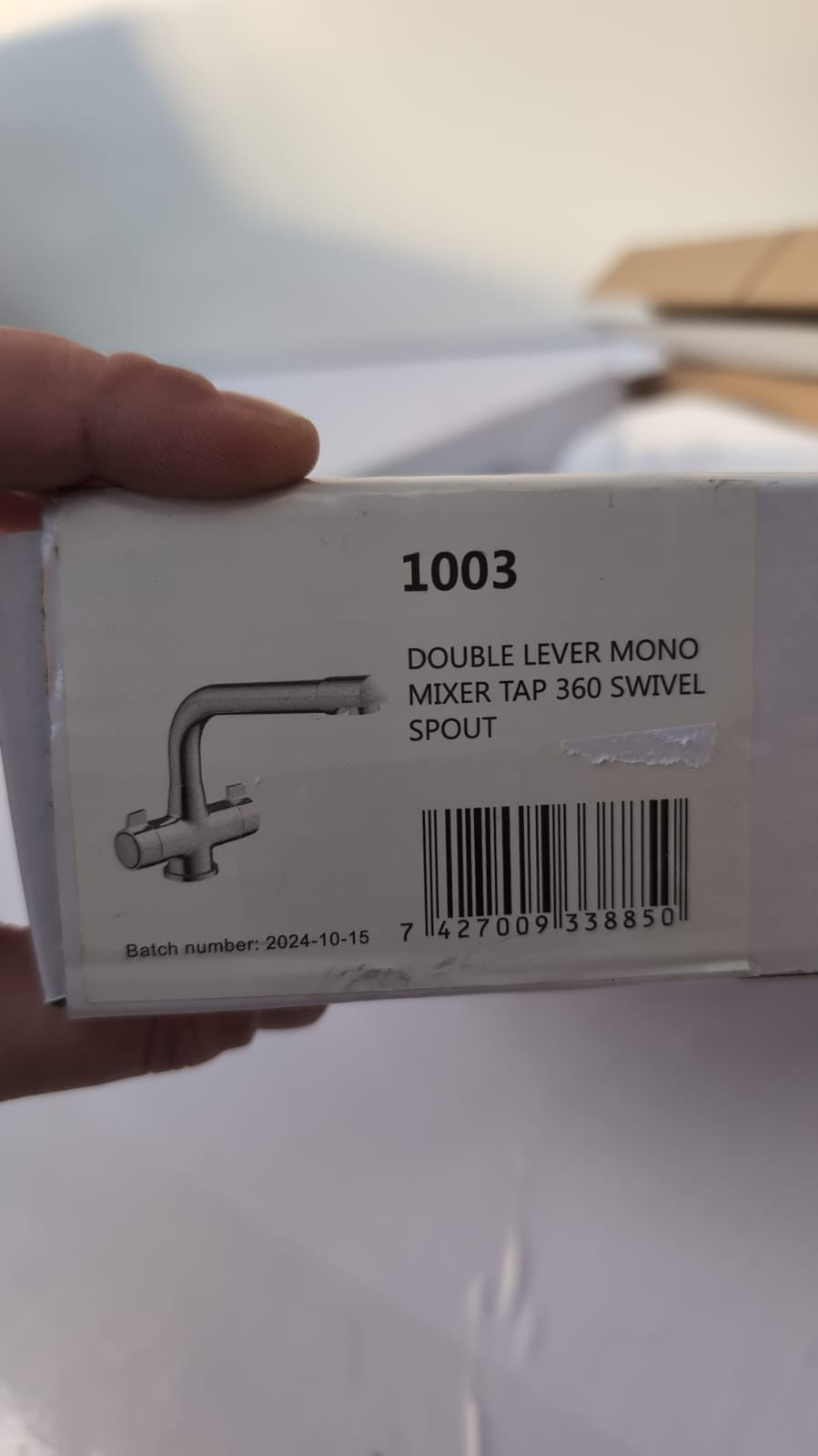 Kitchen Sink Mixer Tap Swivel Spout Twin Handles Chrome (Box damaged)