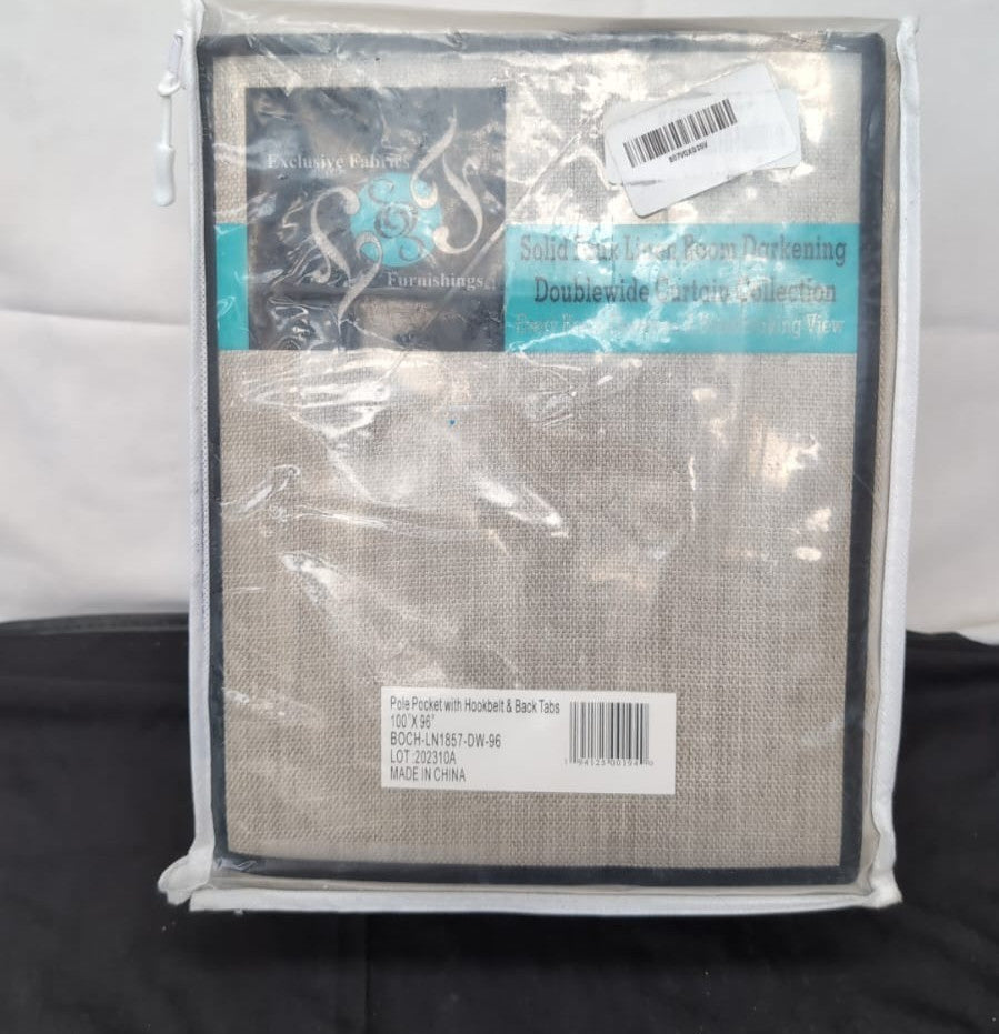 Price Drapes Faux Linen Room Darkening Curtains(1 Panel), 100W X 96L