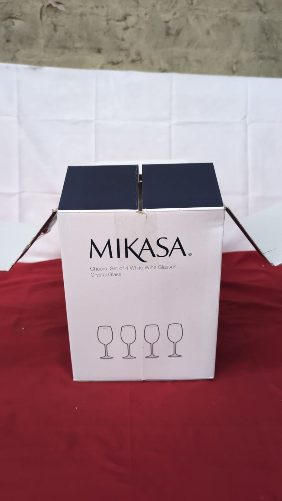 MIKASA “Cheers” Set of 3 Crystal White Wine Glasses, (3 PACK ONLY)