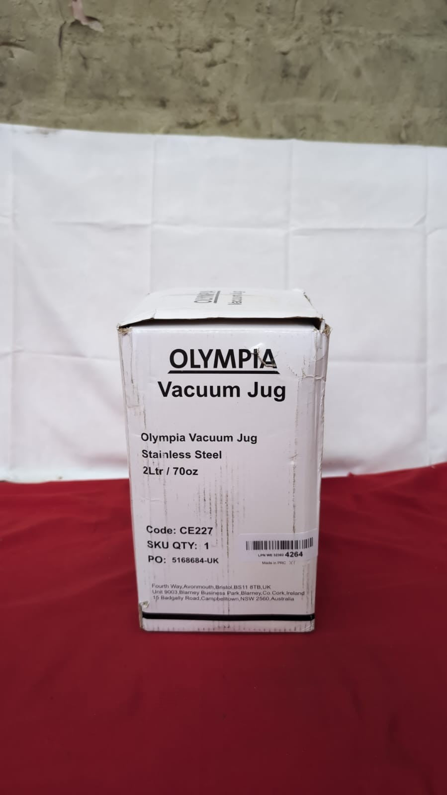 Olympia Vacuum Jug 2L Stainless Steel Mug Cup Creamer Pitcher(BOX DAMAGED)