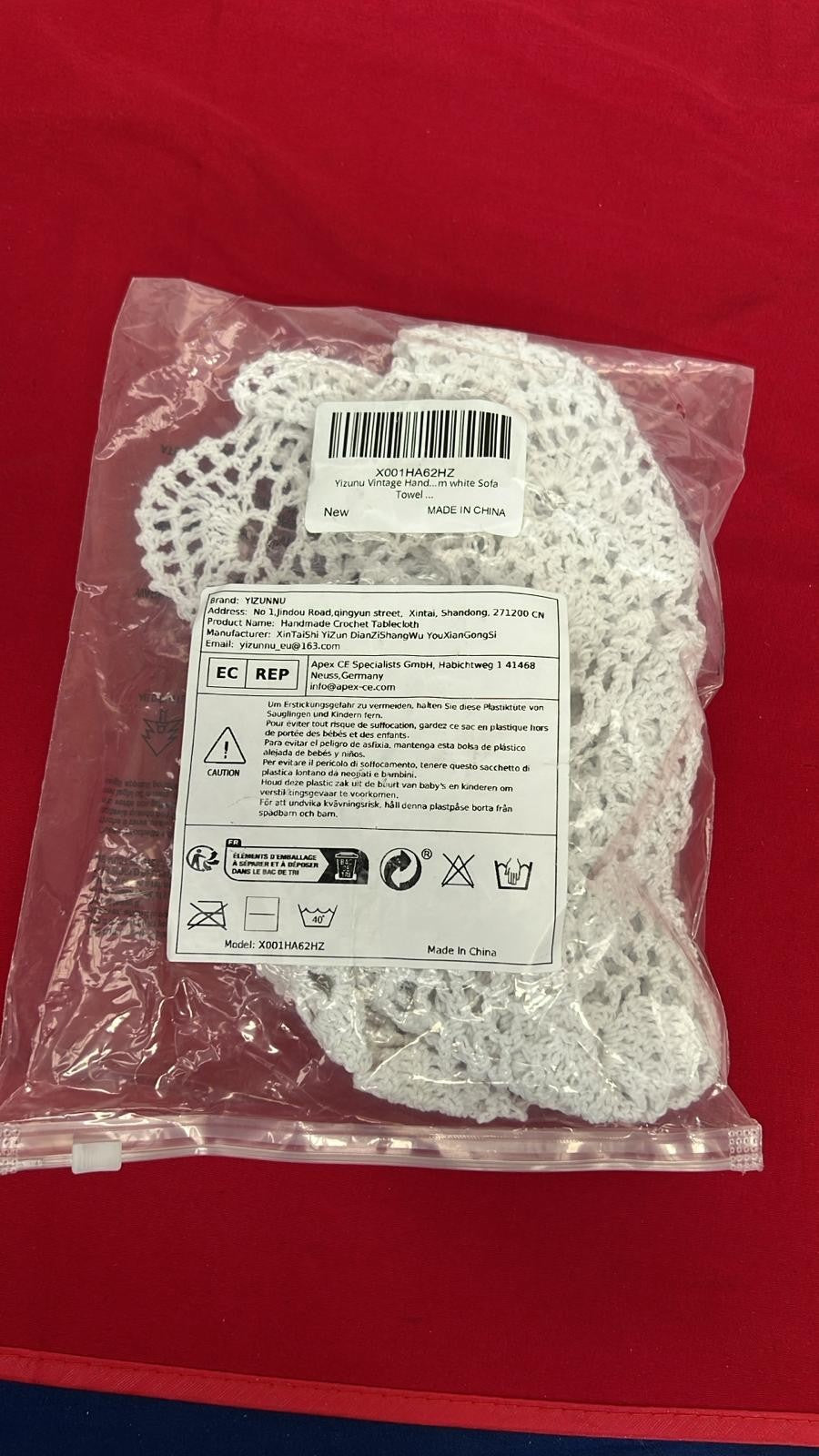 Yizunnu Vintage Hand Crochet Lace  Cotton Table Cover white Sofa Towel
