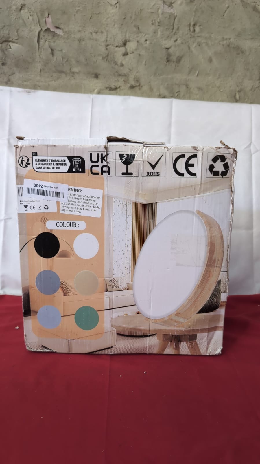 Ceiling Light Wood,Dimmable Ceiling 3000K-6000K,Remote Controlled (boxdamaged)