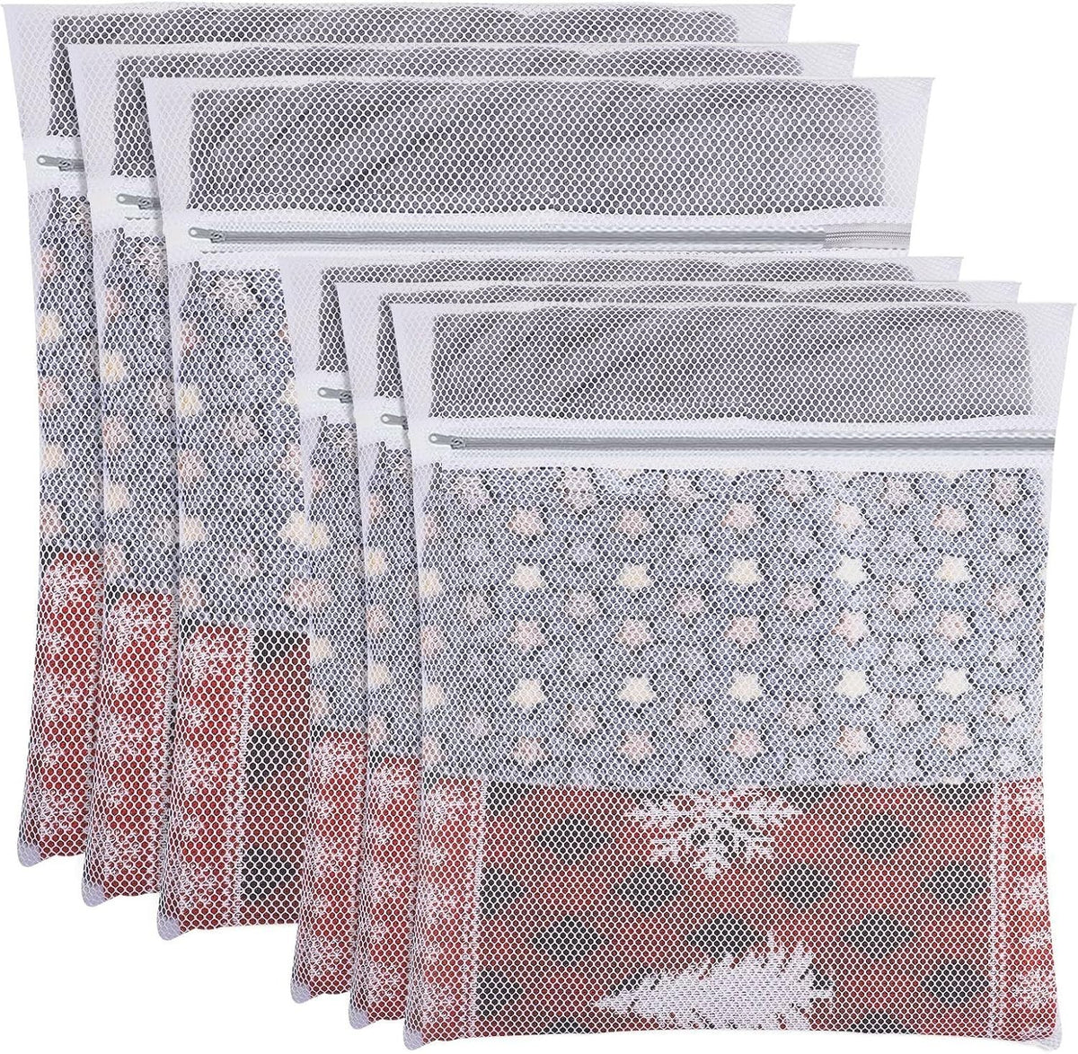 6 Pieces Mesh Laundry Wash Bag, 60x50cm/50x40cm Large Fine Laundry Bags