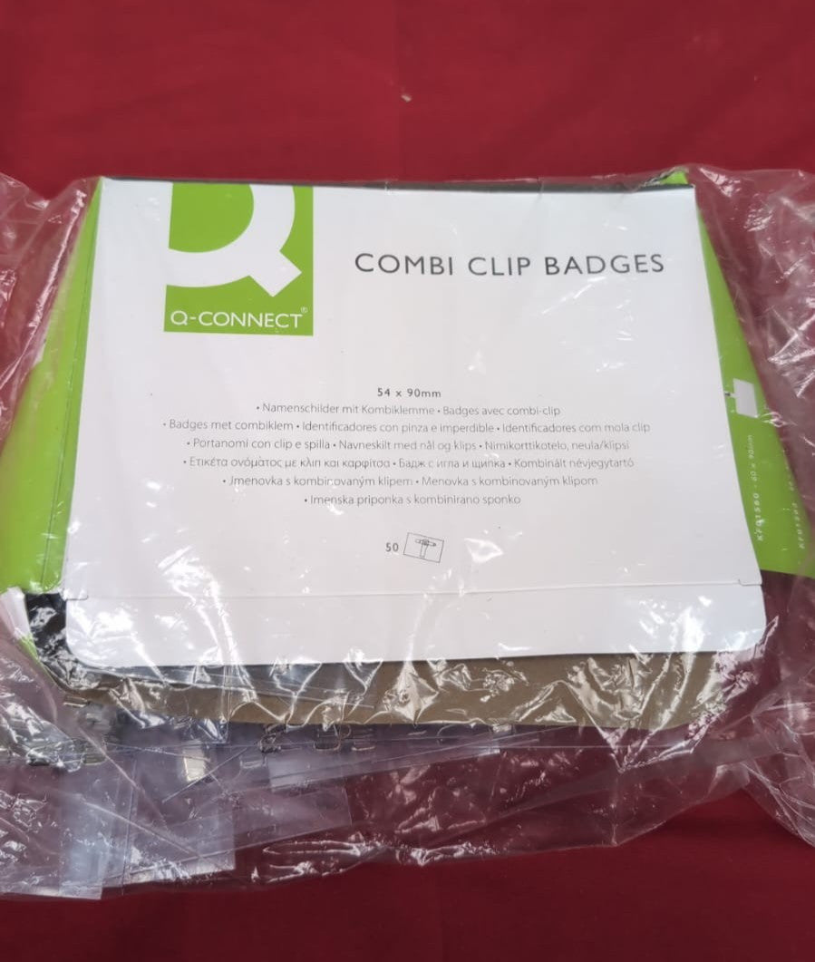 Q-Connect Combination Badge 54x90mm (Pack of 50)(BOX DAMAGED)