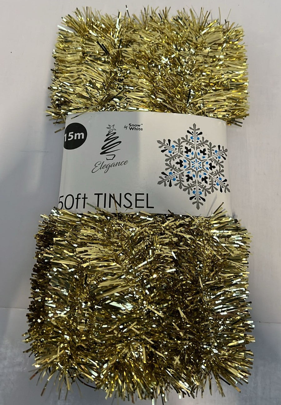 Snow White 1 Gold Tinsel Xmas Decoration 15 M