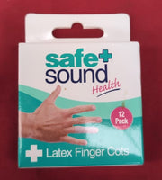 SAFE & SOUND HEALTH LATEX FINGER COTS 12 PACK