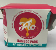 FLO - Day + Night Menstrual Pads  -15 Winged + Ultra Thin (BOX DAMAEGED)