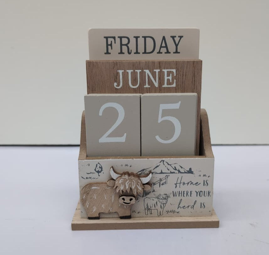 Highland Cow Perpetual Calendar
