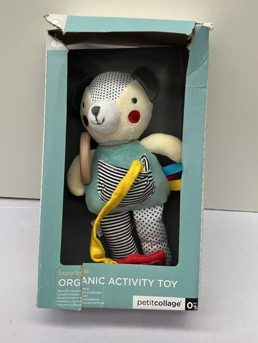 Wild and Wolf Petit Collage Organic Baby Developmental Soft Toy (BOX DAMAGED)
