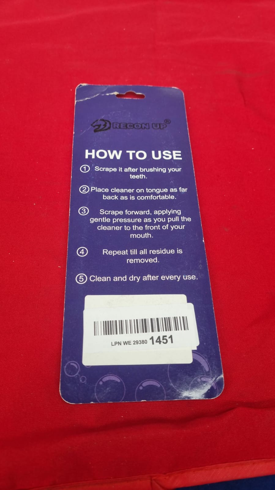 RECON UP Pack of 2 U Shape Tongue Scraper for Adults 100% Stainless Steel