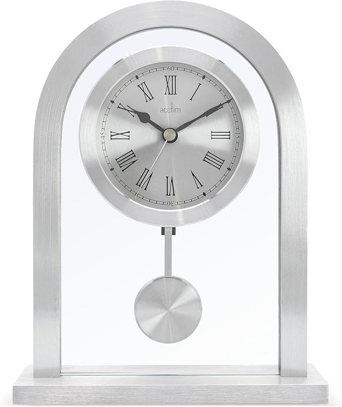 Acctim Metal Mantel Clock, Silver, One Size(box damaged)
