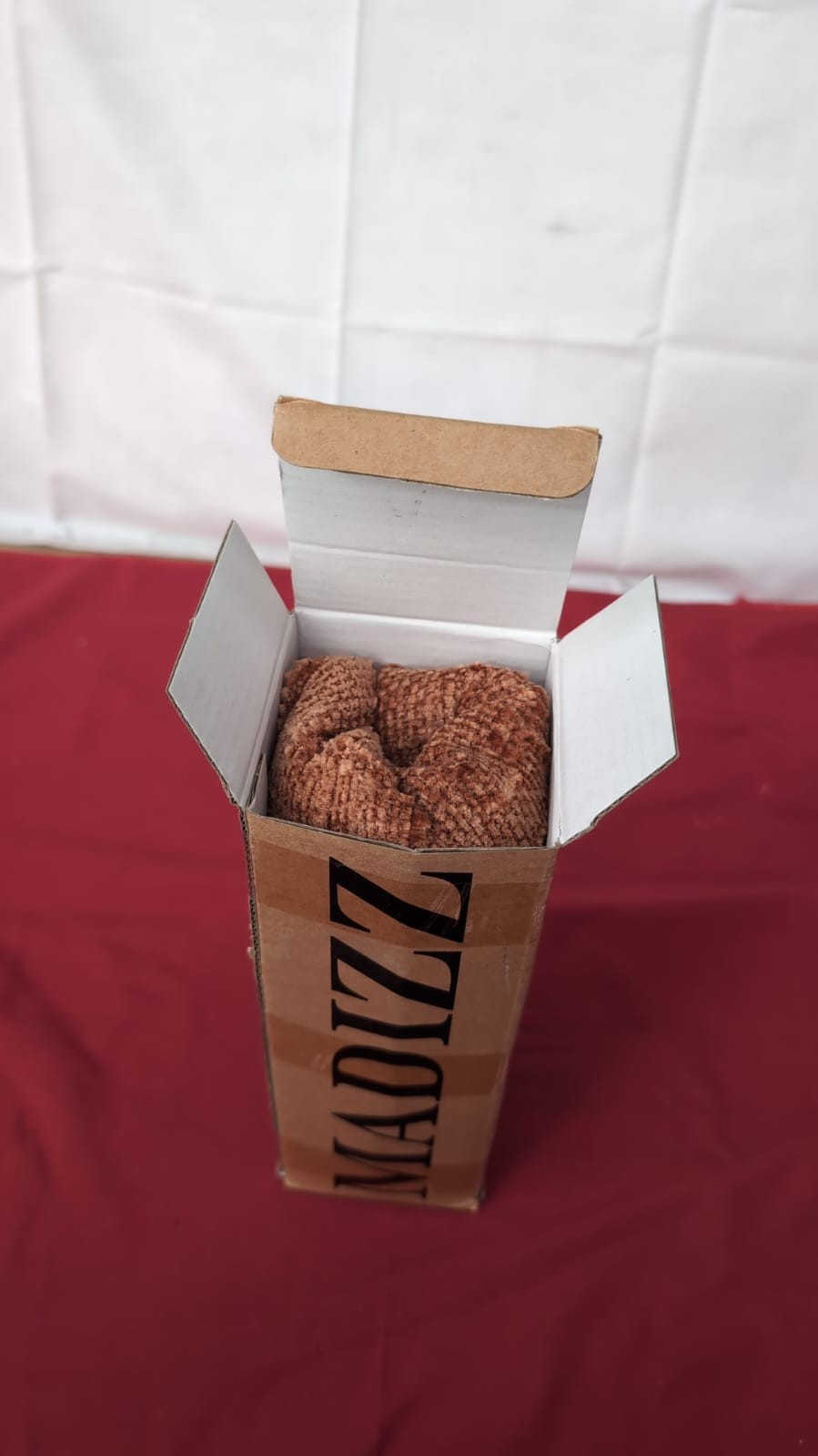 Madizz Pack of 2 Chenille Velvet Cushion Covers 40x40 cm Brown Soft Neutral
