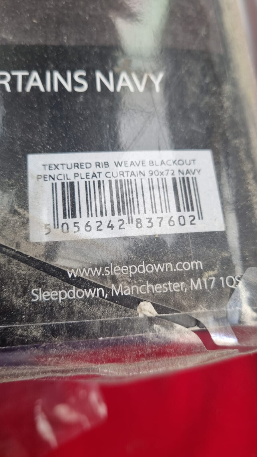 Sleepdown Textured Rib Weave Pencil Pleat Blackout Lined (package damaged)
