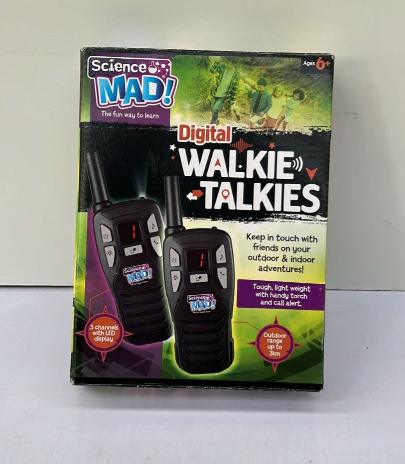 Science Mad Digital Walkie Talkies For Kids (BOX DAMAGED, Battery not Included)