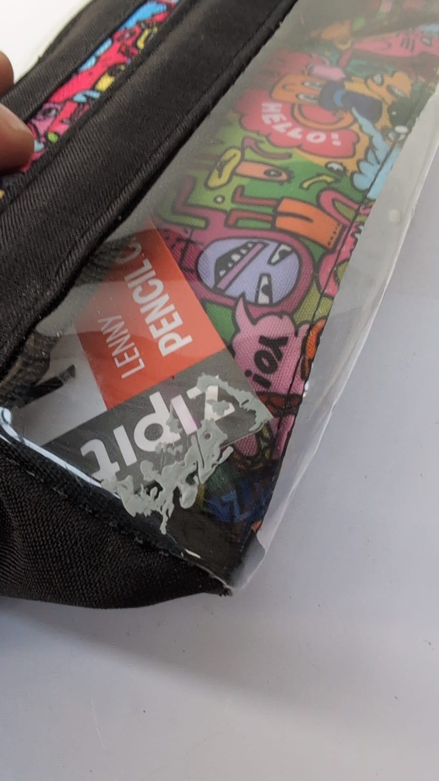 ZIPIT Lenny Pencil Case, Zipper Pouch for School(  small paint stain )