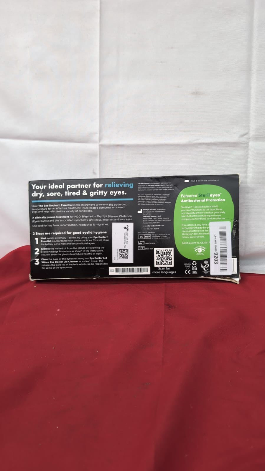 The Eye Doctor Premium Heated Dry Mask Warm Compress (packaging damaged)