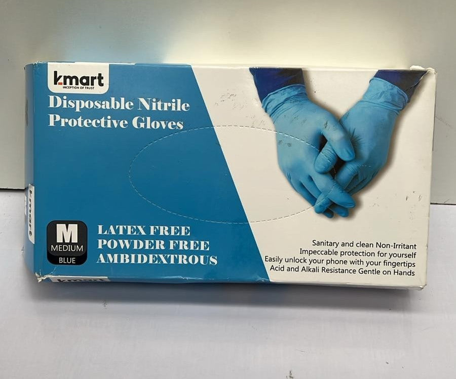 K-MART Professional Nitrile Blue - Medium (BOX SLIGHTLY DAMAGED)