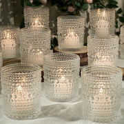 12 pcs Clear Glass Tea Light Candle Holders Bulk for DIY Wax Wedding Table Decor
