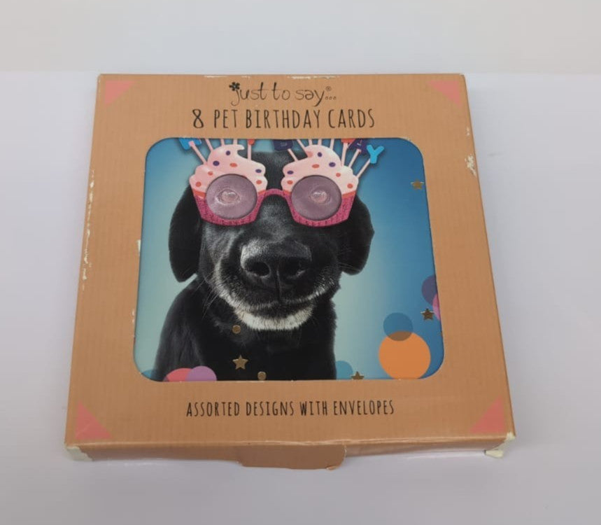 Sixstore Mixed Pets Birthday Cards – Pack of 8 with Envelopes (New)