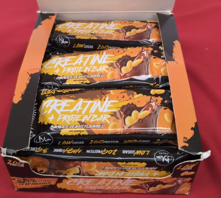 Warrior Creatine Protein Bars Low Carb Snack Oat 75g Chocolate Peanut (10pack)