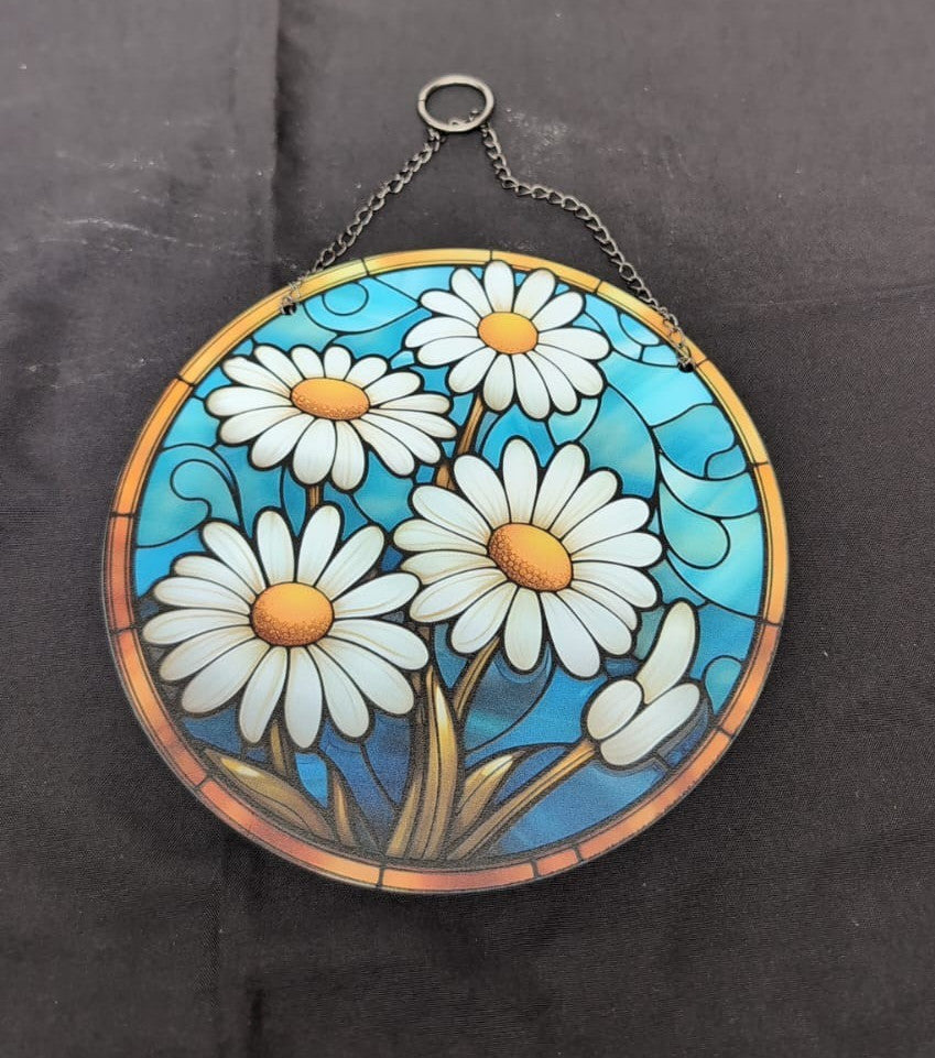 Flower Suncatcher Stained Glass Window Hangings Acrylic Window Suncatcher Panel