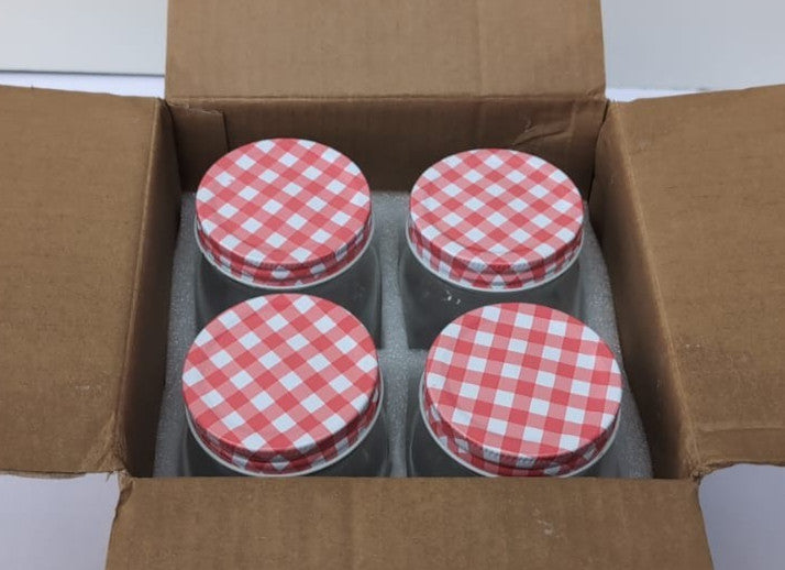 LIMILI Glass Jars with Lids, 4 Pack 500ml / 17oz