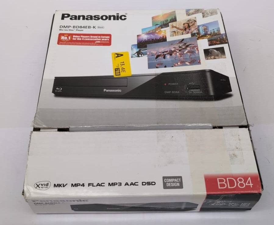 Panasonic DMP-BD84EB-K 2D Blu-ray Disc/DVD Player - Black (BOX OPENED)