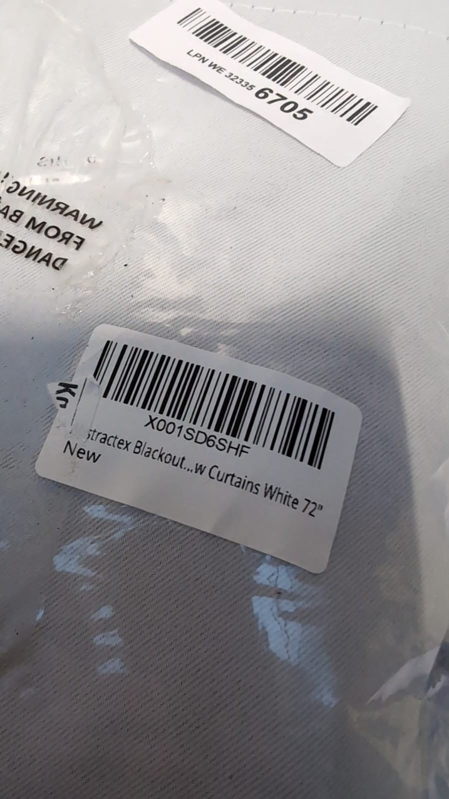 Abstractex White Linen Full Blackout Eyelet Curtains 72 Inch Long Drop