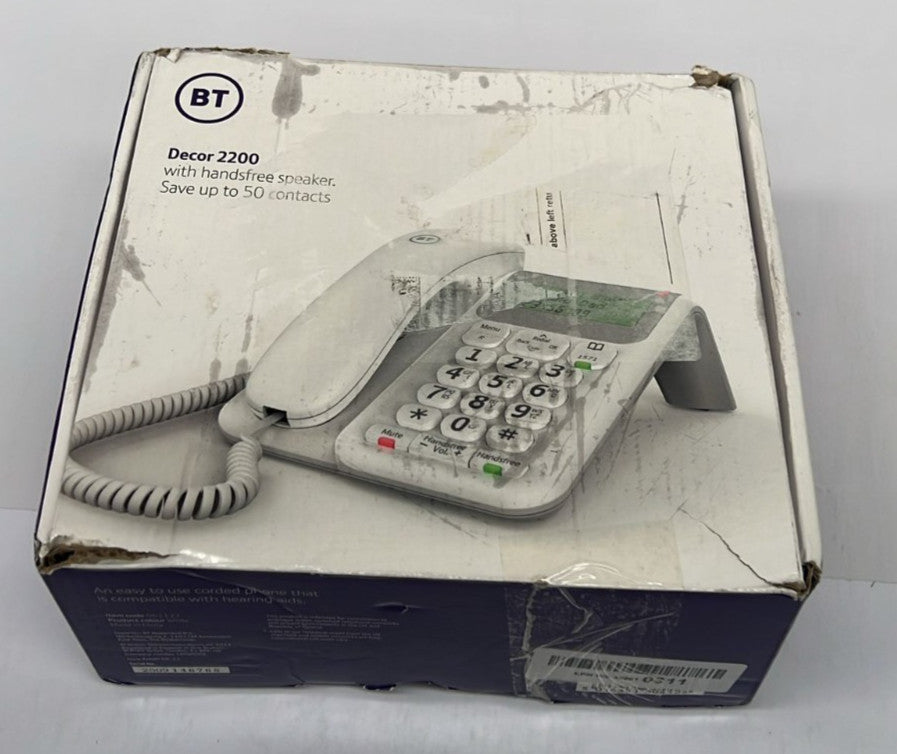 BT Décor 2200 Corded Landline House Phone, Home Phone (BOX DAMAGED)