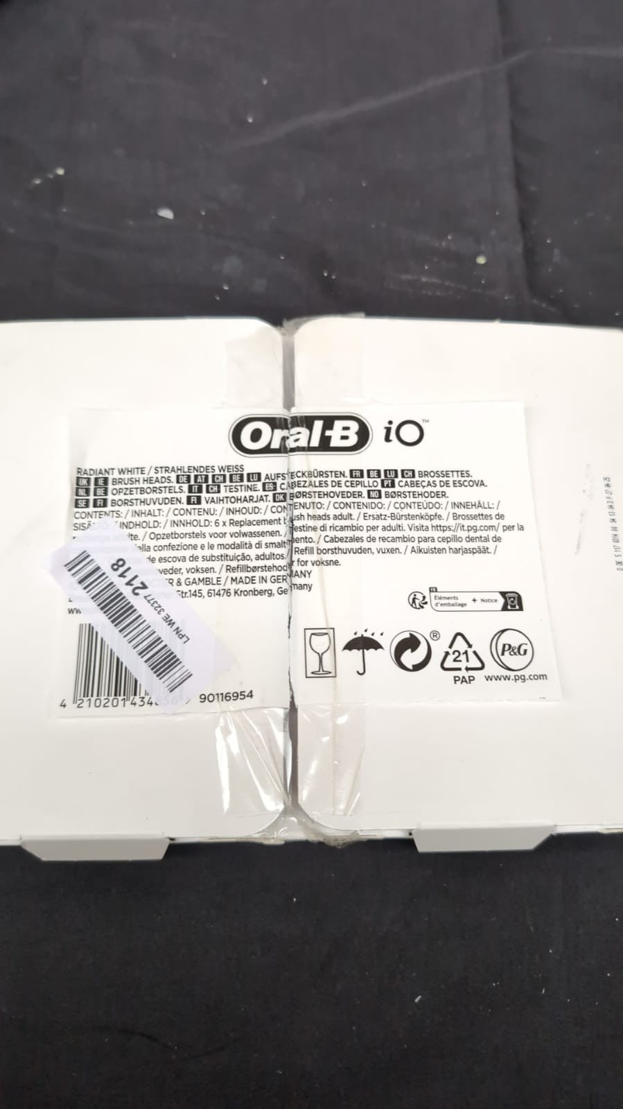 Oral-B iO  Original Electric Toothbrush Head,PACK OF 6(packaging damaged)