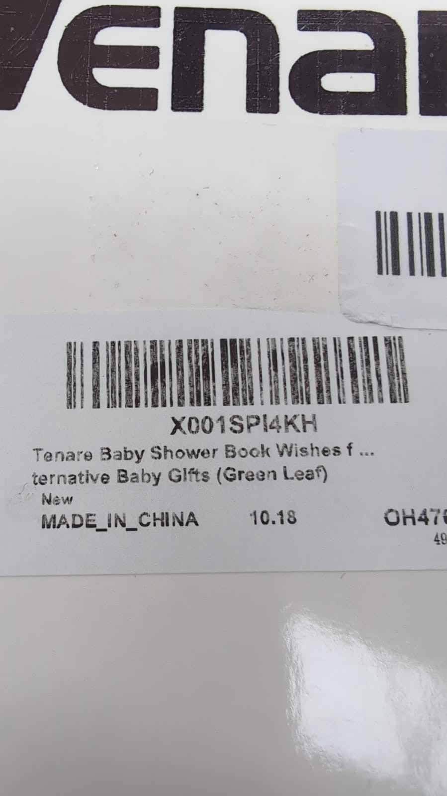 Tenare Baby Shower Book Wishes for Baby Guestbook with Pen (Green Leaf)