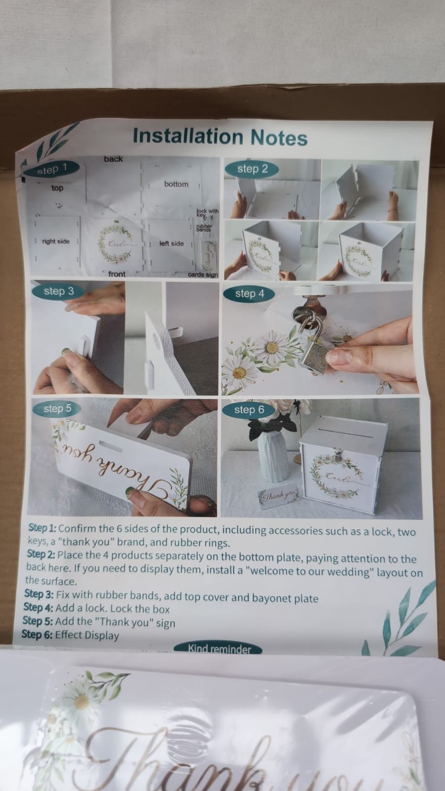 Wedding Card Box with Lock, PVC Post Box for Cards, Gift Box Decorations