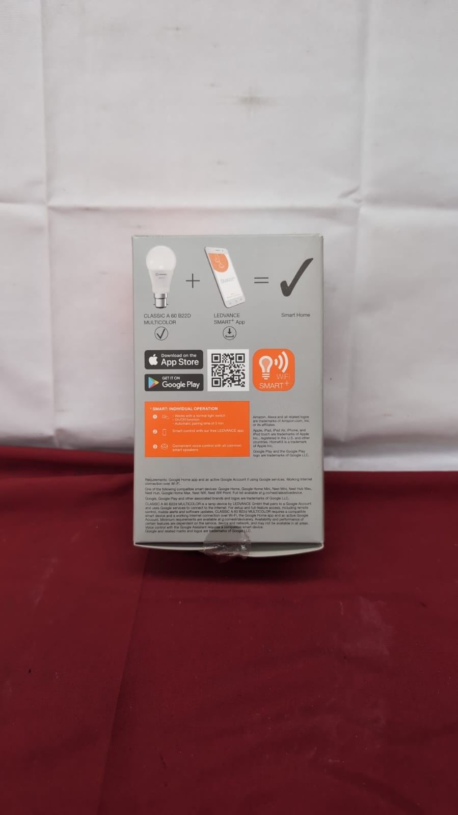 LEDVANCE Smart LEDLamp with WiFi Technology Base: B22D, Di mmable (box damaged)