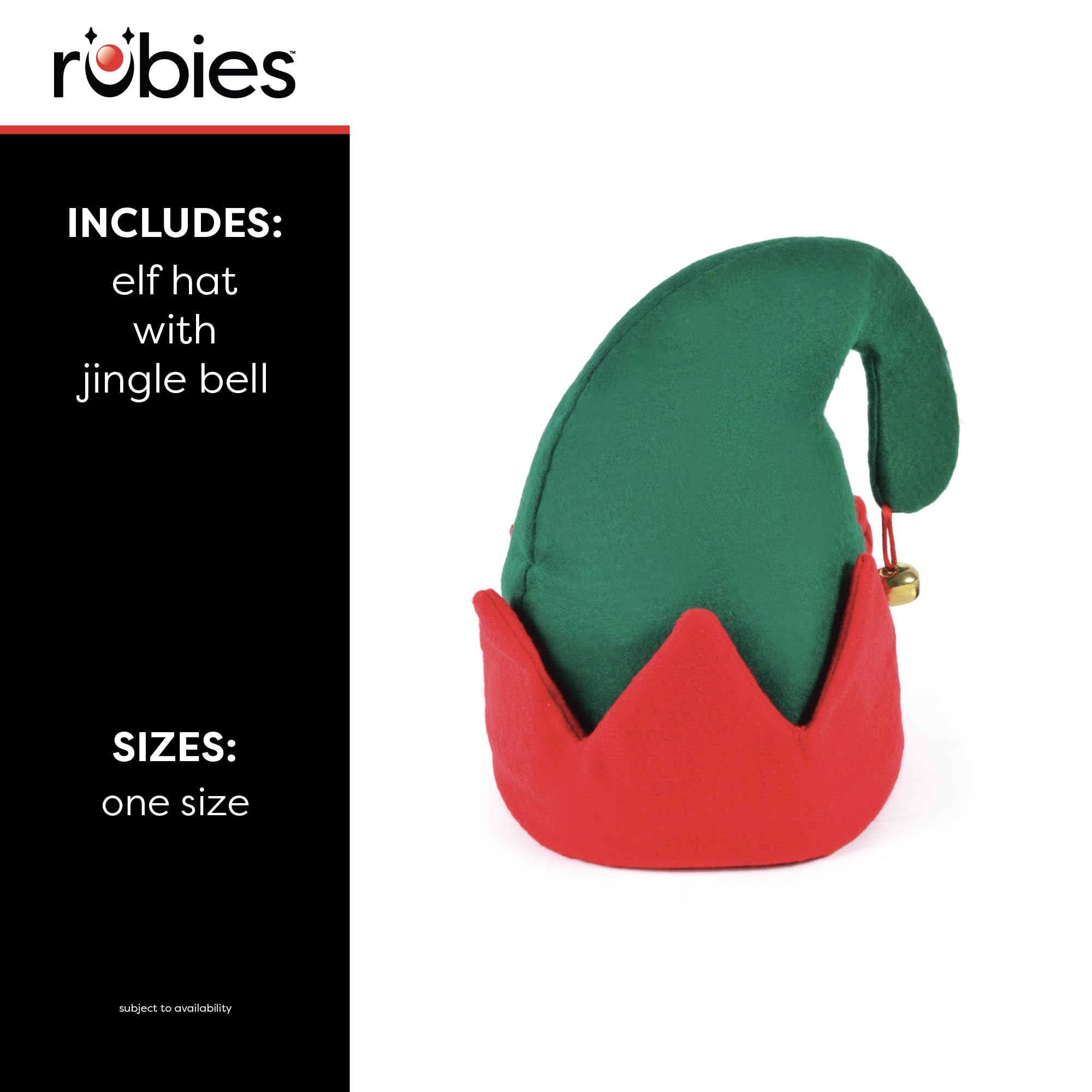 Bristol Novelty BH184 Elf Jingle Bell Hat, unisex-adult, Multi-colour, One Size